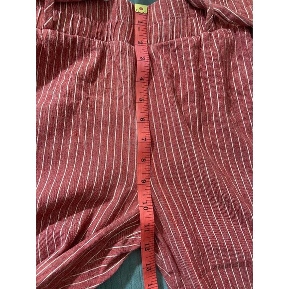 Almost Pink Tie Waist Pants Medium Red White Striped  Casual Y2K - Picture 5 of 6